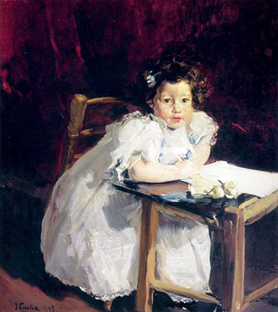 Elena at her Desk Joaquin Sorolla